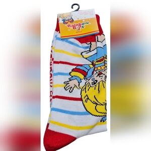 Rainbow Brite Striped Socks In Red, Yellow And Blue. Show Size 6½-12/sock 10-13